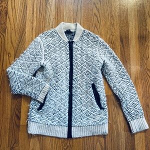 Club Monaco Slub Knit Zip-up Sweater